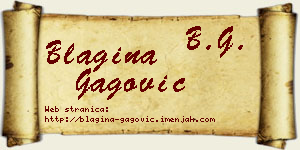 Blagina Gagović vizit kartica